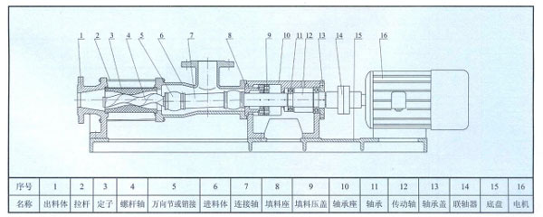 G型單螺桿泵結構圖